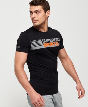 Superdry Active Tight Graphic Férfi Pólók Fekete | KHAZM8273